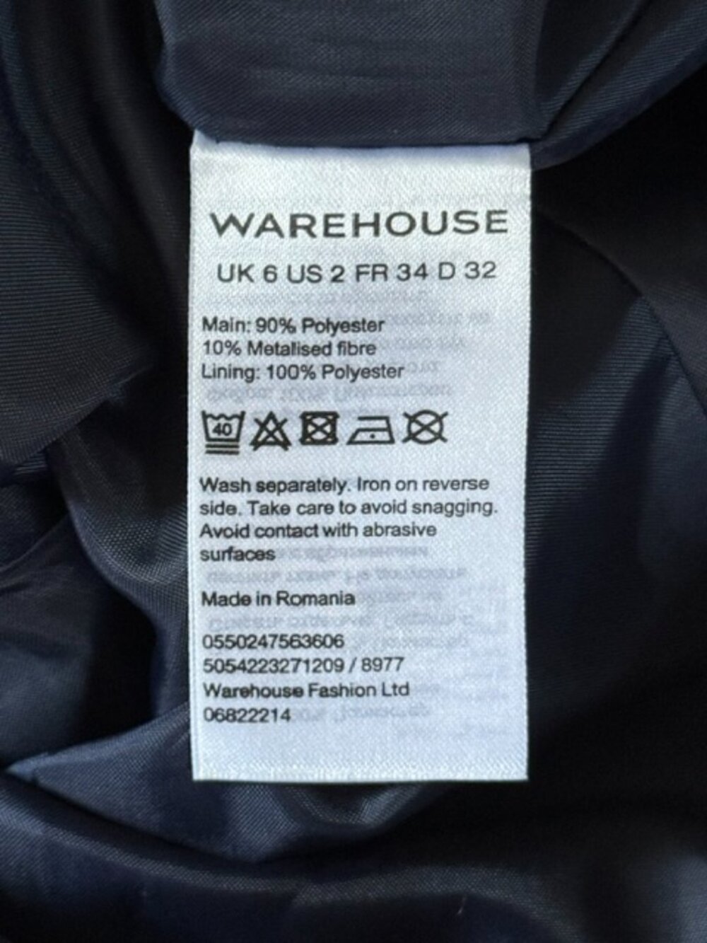 Spotlight by Warehouse Women Metallic Copper and Navy Blue Mini Dress Sz 2 NWOT - Picture 12 of 12